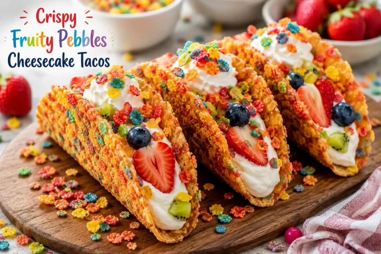 How to Make Fruity Pebbles Cheesecake Tacos (No-Bake)