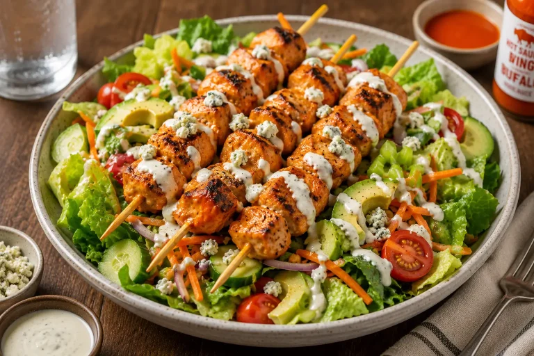 How to Make a Buffalo Chicken Skewer Salad That’s Actually Worth Craving