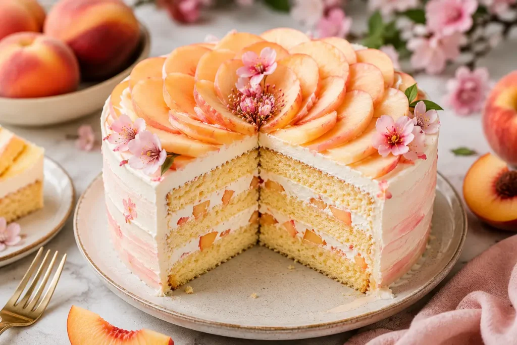 peach blossom cake