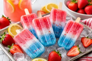 strawberry lemonade popsicles